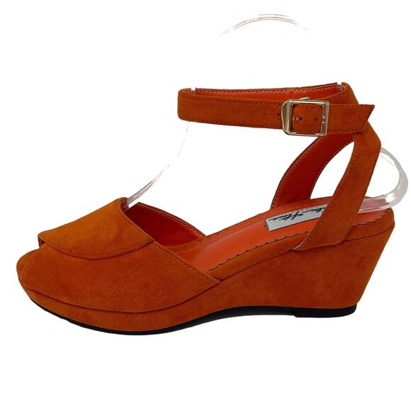 Lulu Hun London Vegan Suede Retro Wedge Sandals Size UK 4.5 US 6.5 - Picture 4 of 10